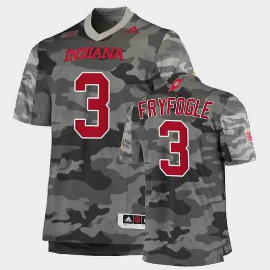 Men Indiana Hoosiers Ty Fryfogle College Football Gray Salute To Service Jersey